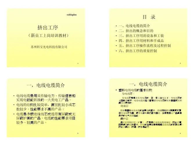 挤出工序(新员工上岗培训教材)