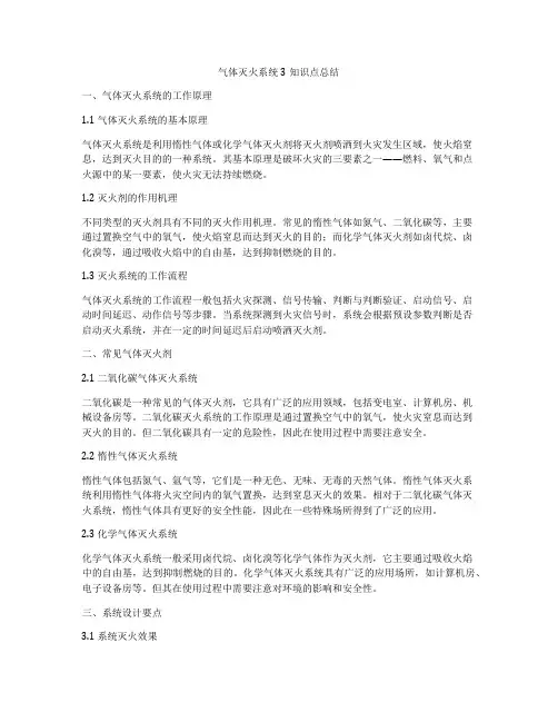 气体灭火系统3知识点总结