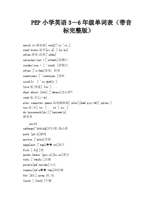 PEP小学英语3―6年级单词表(带音标完整版)-10