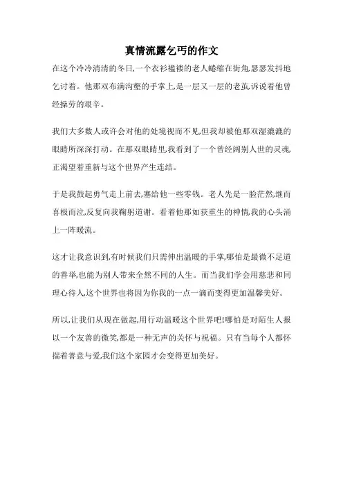 真情流露乞丐的作文