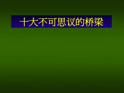 十大不可思议的桥梁