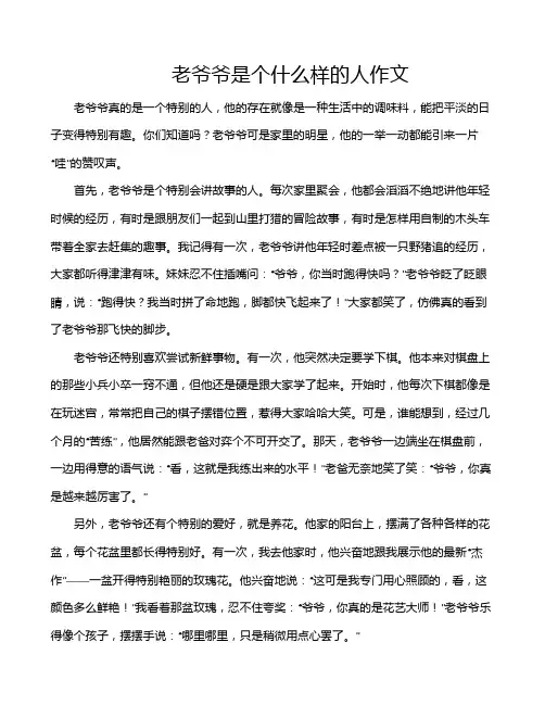 老爷爷是个什么样的人作文
