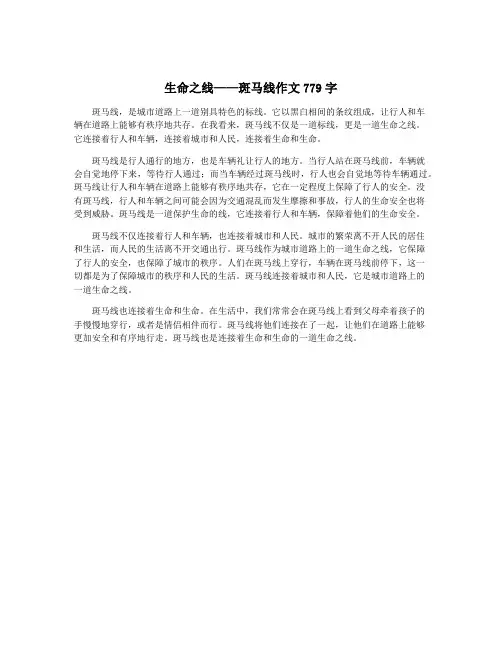 生命之线——斑马线作文779字