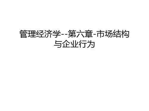 管理经济学--第六章-市场结构与企业行为讲课稿
