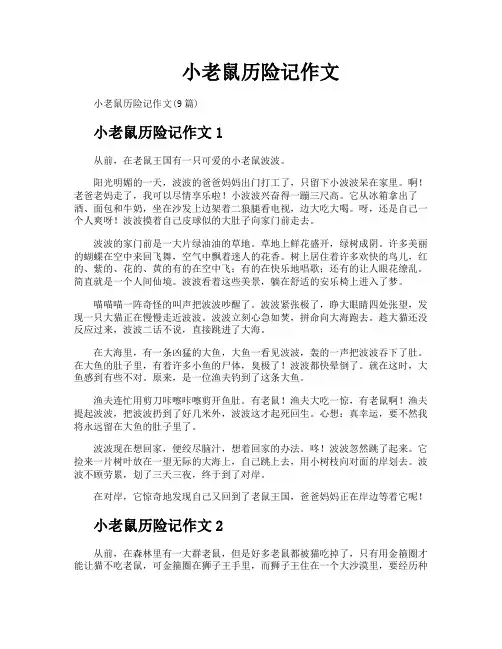 小老鼠历险记作文