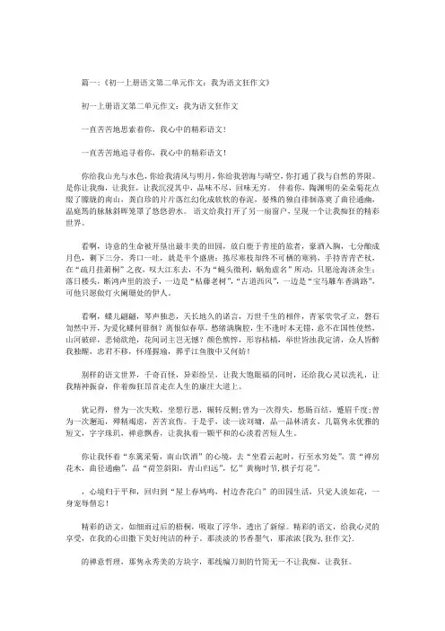 我为狂作文