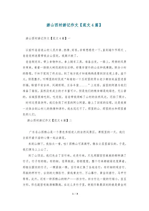 游山西村游记作文【范文4篇】