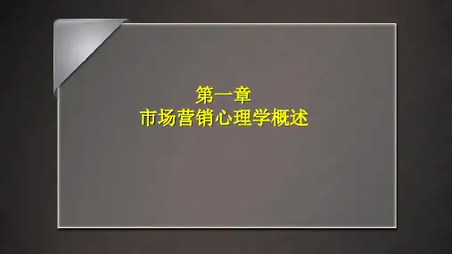 第一章  市场营销心理学概述  《市场营销心理学》PPT课件