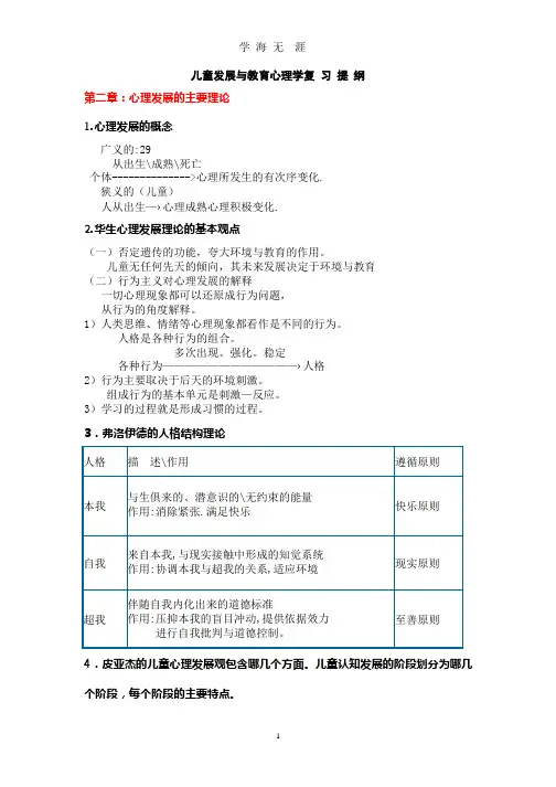 (全)儿童发展与教育心理学复习提纲.pptx