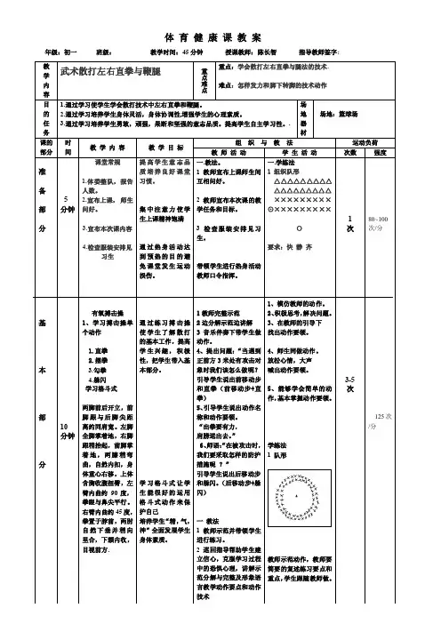 武术散打左右直拳与鞭腿