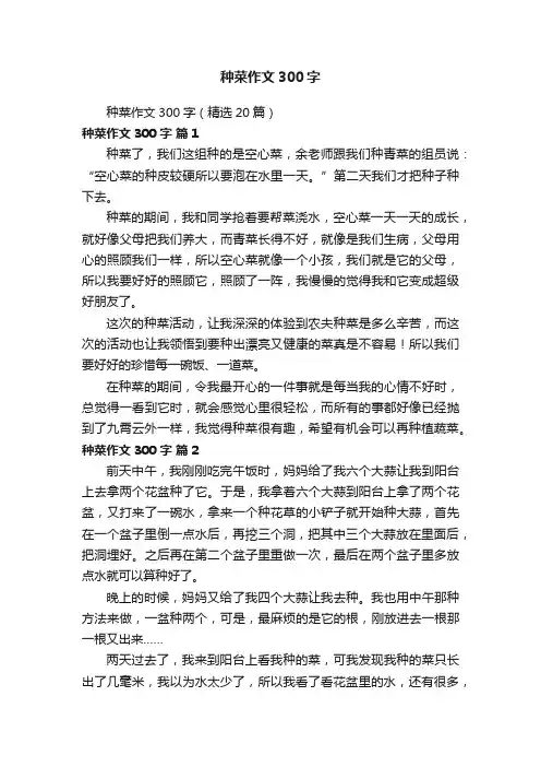 种菜作文300字（精选20篇）