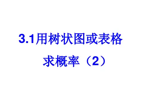 北师大版九年级数学上册第三章3.1用树状图或表格求概率(2)