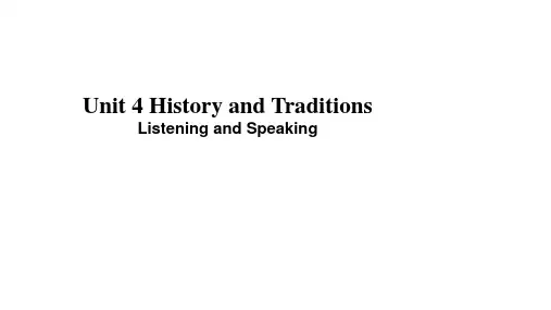 人教版高一英语 Unit 4 History and Traditions Listening