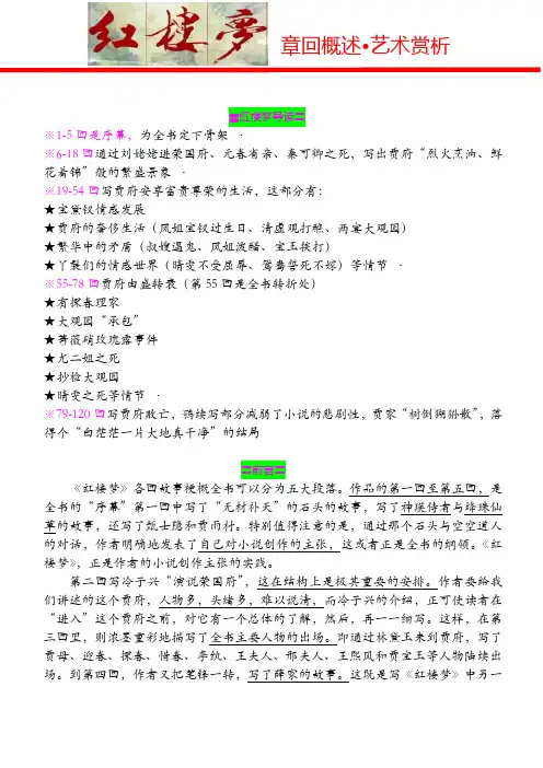 《红楼梦》第1-120回各章回故事梗概