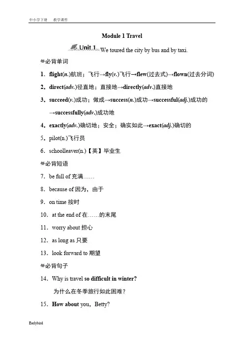 2020春外研版九年级英语下册课件-Module 1-模块知识点归纳