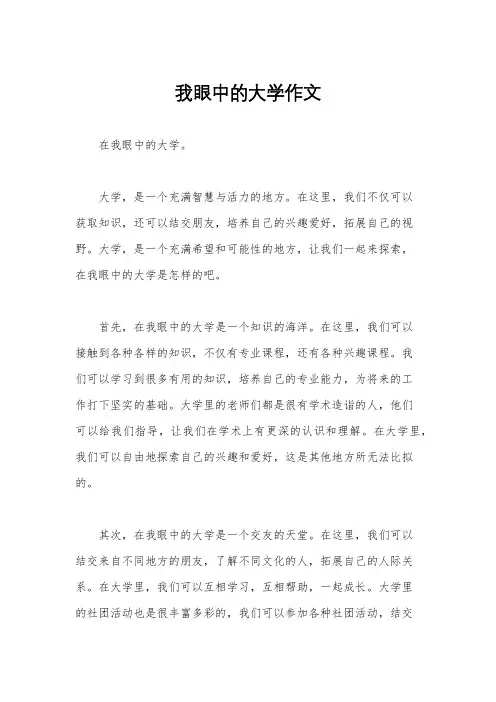 我眼中的大学作文