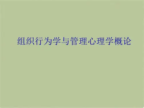 组织行为学与管理心理学概论(共10张PPT)