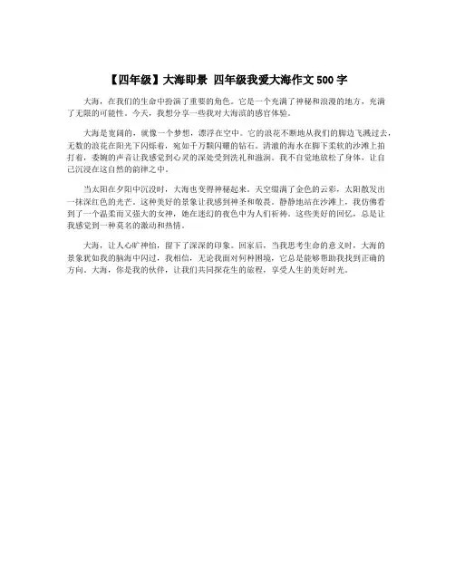 【四年级】大海即景 四年级我爱大海作文500字 2