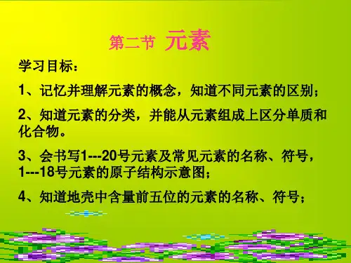 鲁教版五四制八年级化学课件第二节元素