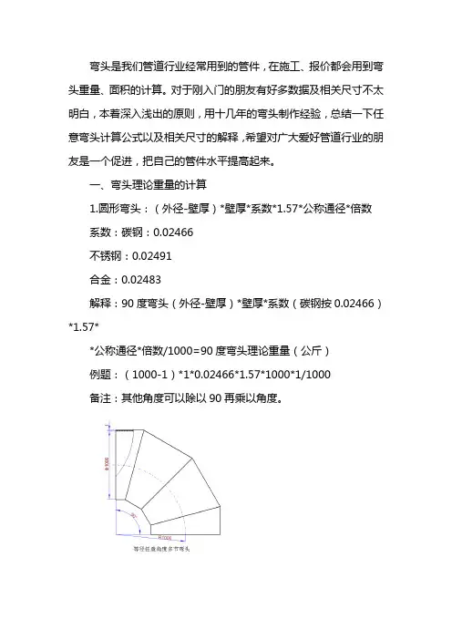 弯头理论重量表