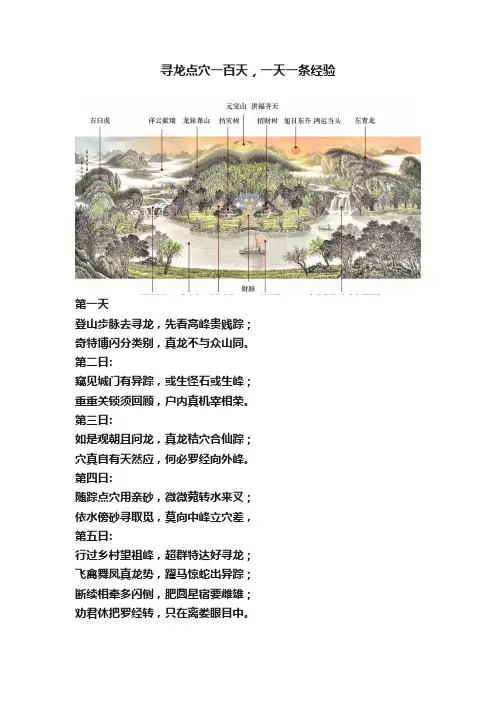寻龙点穴一百天，一天一条经验