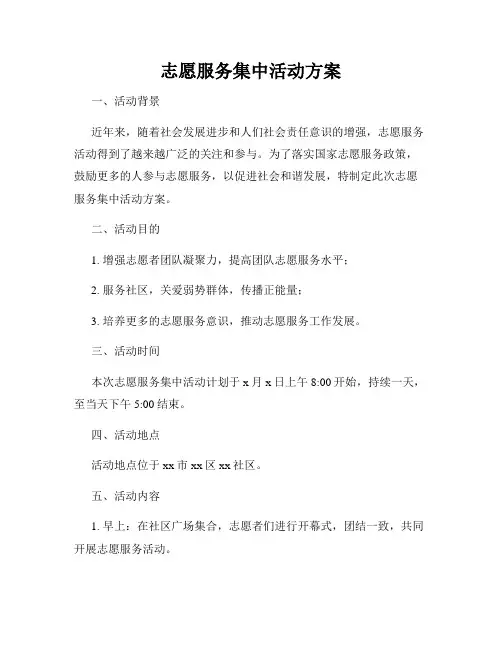 志愿服务集中活动方案