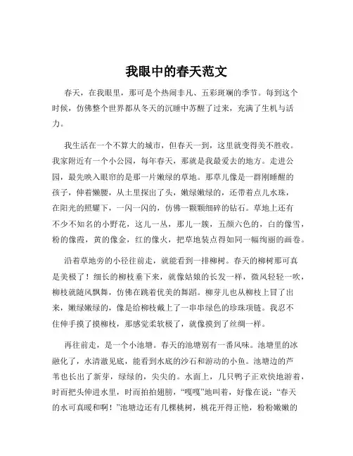 我眼中的春天范文