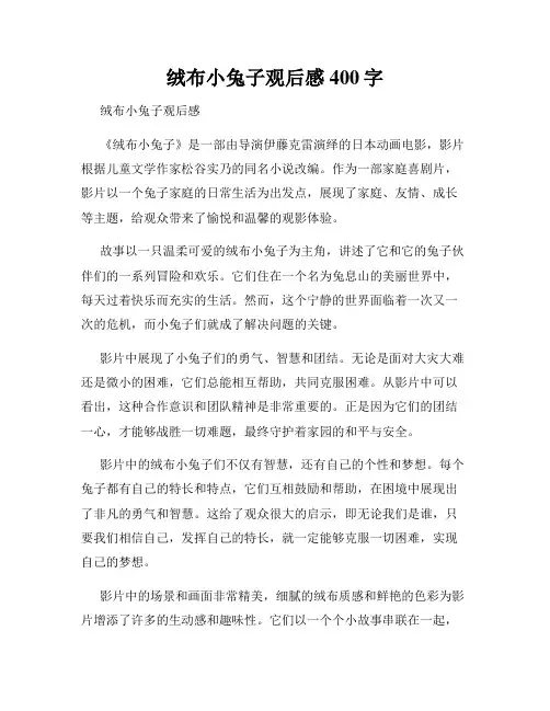 绒布小兔子观后感400字