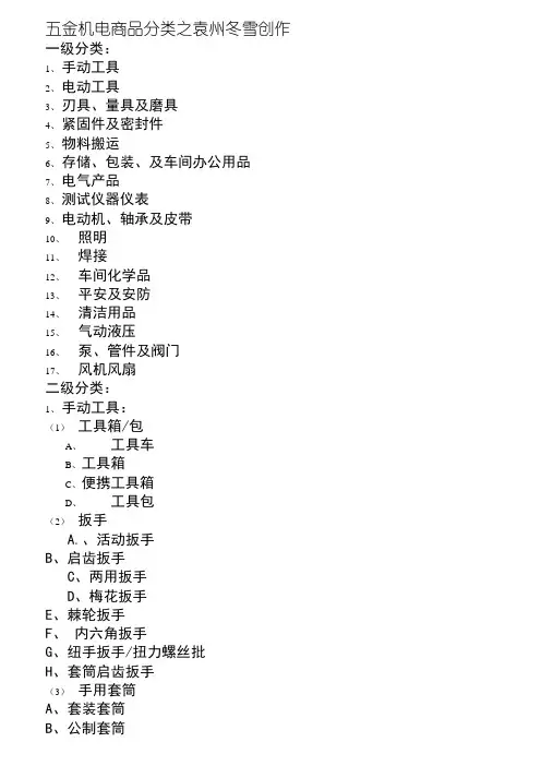 五金工具分类