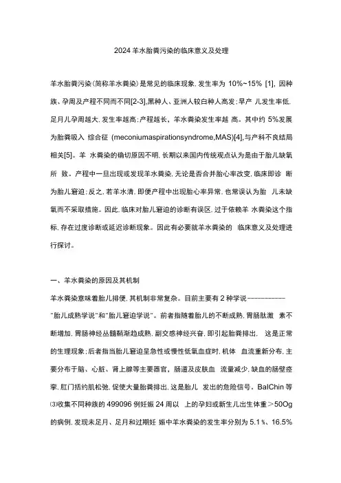 2024羊水胎粪污染的临床意义及处理