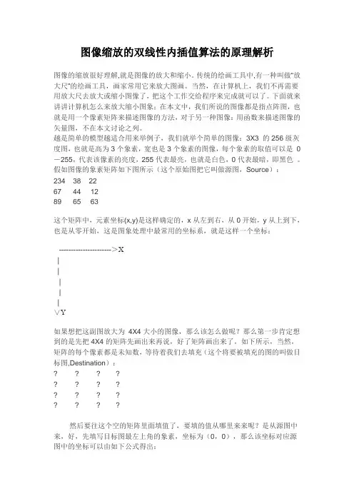 图像缩放的双线性内插值算法的原理解析