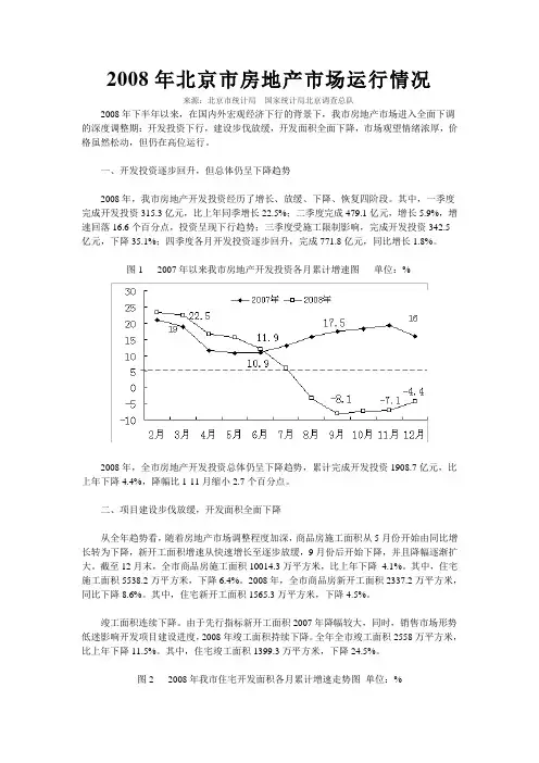 2008年北京市房地产市场运行情况