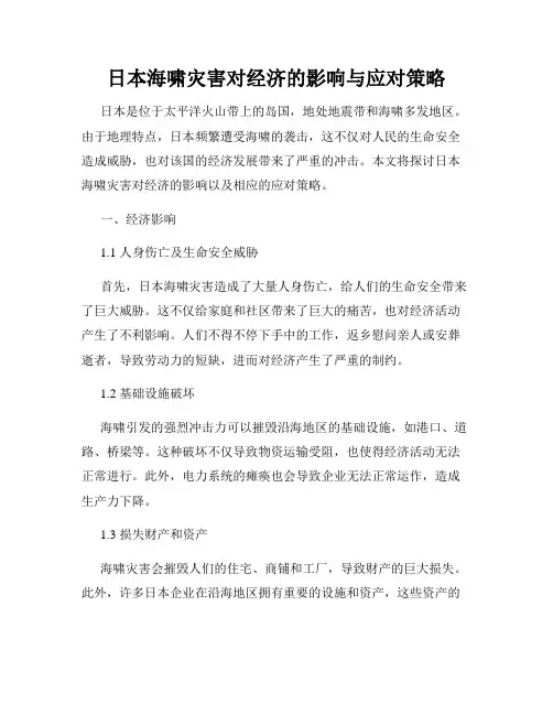 日本海啸灾害对经济的影响与应对策略