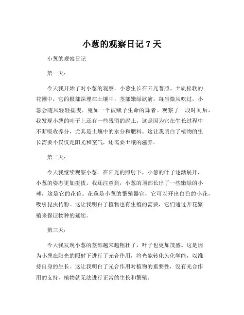 小葱的观察日记7天