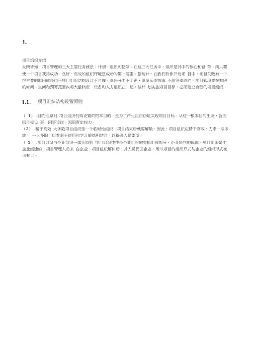 项目组织结构设计