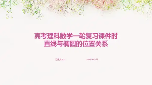 高考理科数学一轮复习课件时直线与椭圆的位置关系