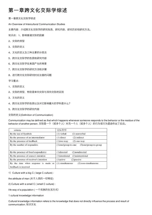 第一章跨文化交际学综述