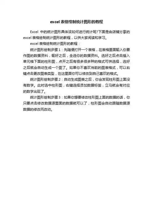 excel表格绘制统计图形的教程