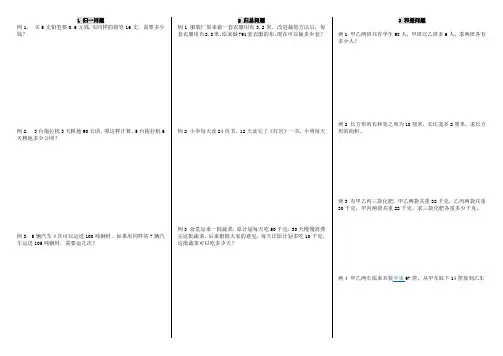 小学数学典型应用题格式完美直接打印版