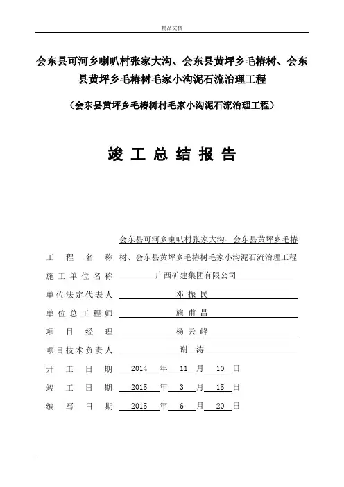 地质灾害工程竣工总结报告