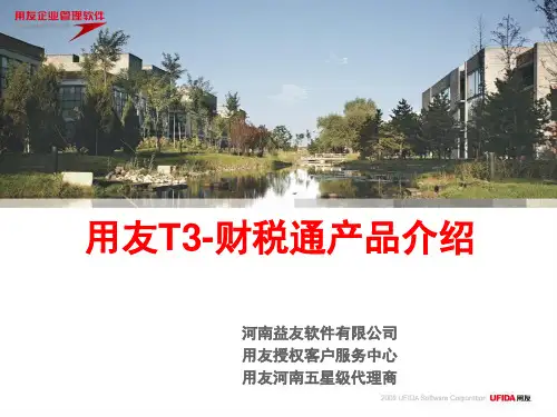 用友T3财税通功能介绍