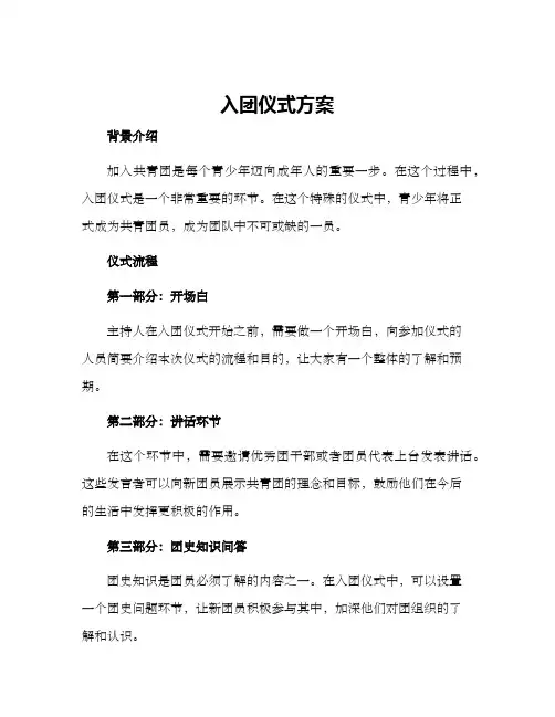 入团仪式方案