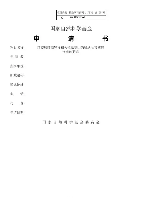 国家自然科学基金2模板