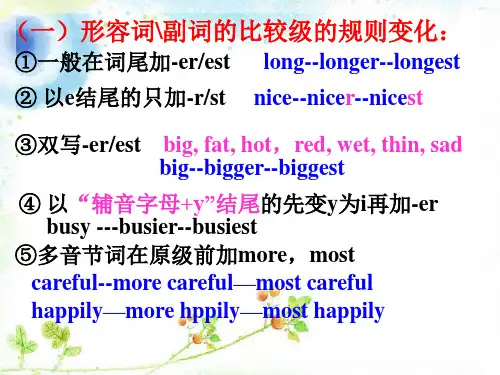 形容词和副词的比较级和最高级课件1