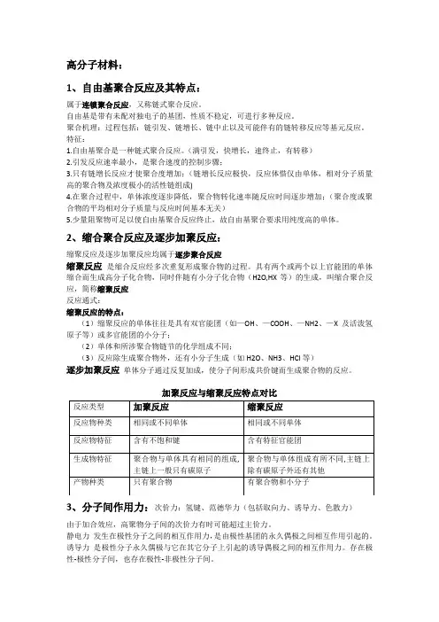 高分子材料大纲详解