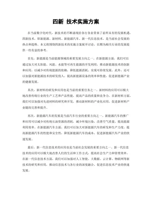 四新 技术实施方案