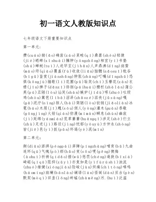 初一语文人教版知识点