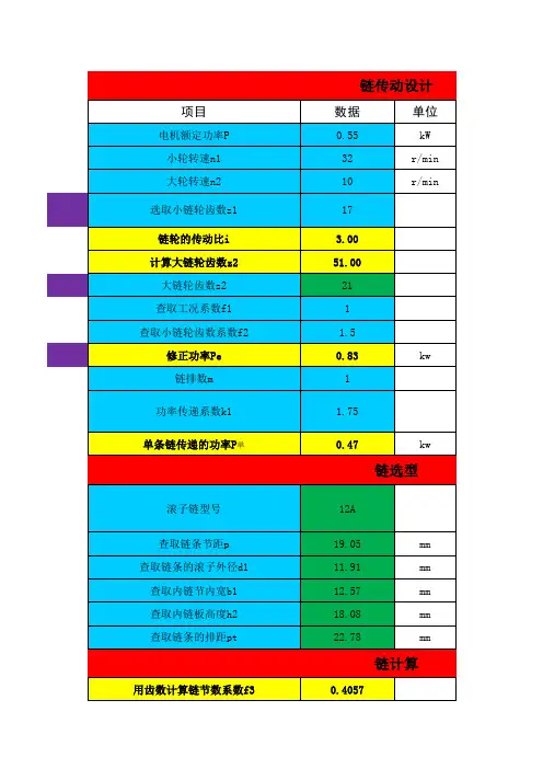 链传动设计计算