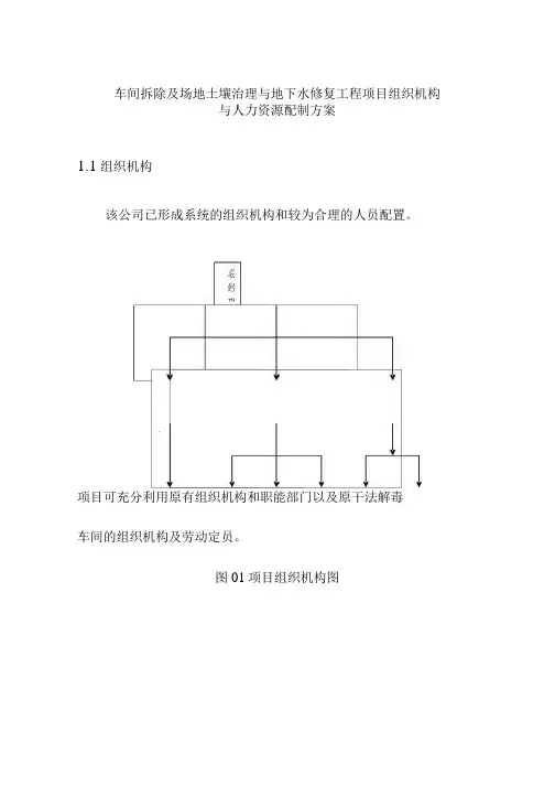 车间拆除及场地土壤治理与地下水修复工程项目组织机构与人力资源配制方案