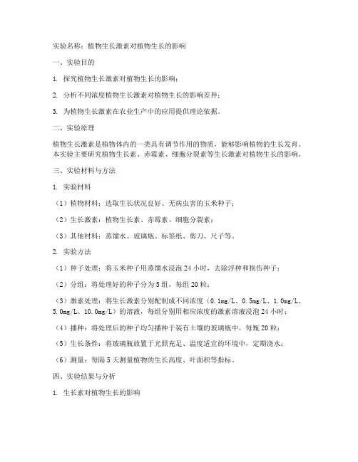 论文实验报告范例